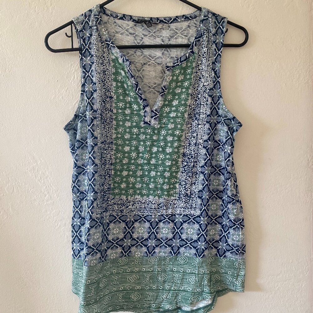Lucky Brand Green and Blue Tank Top